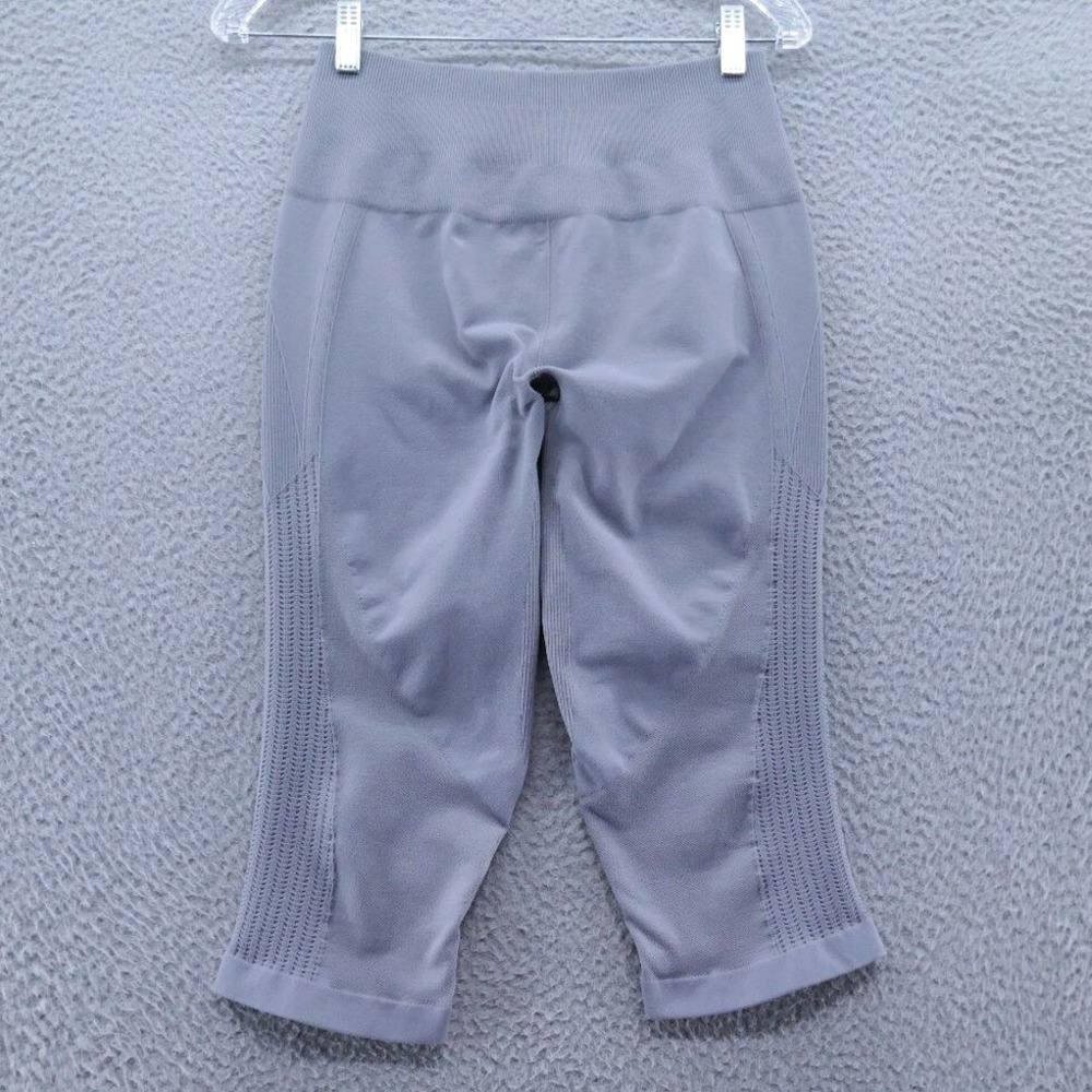 Lululemon Ebb to Street Tight Lavender Gray Seamless Mesh Crop Leggings Womens